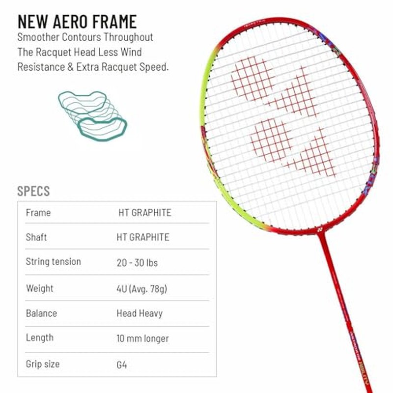 Yonex Astrox 02 Ability Red Strung Badminton Racquet Grip Size 4U G4