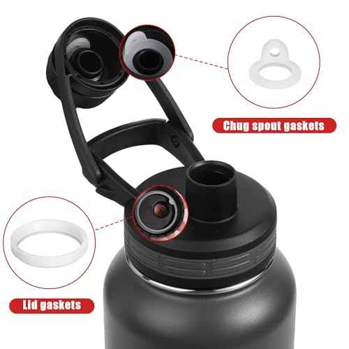 13pcs Water Bottle Lid Replacement for Thermoflask 24/32/40/64oz, Straw Gasket Replacement Accessories & Tweezers Silicone O Ring Rubber Seal Washer Part Compatible with Thermoflask Chug Spout Lid
