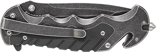 Smith & Wesson Border Guard SWBG10S 8.3in High Carbon S.S. Folding Knife with 3.5in Serrated Tanto Blade and Aluminum Handle for Outdoor, Tactical, Survival and EDC ,Black