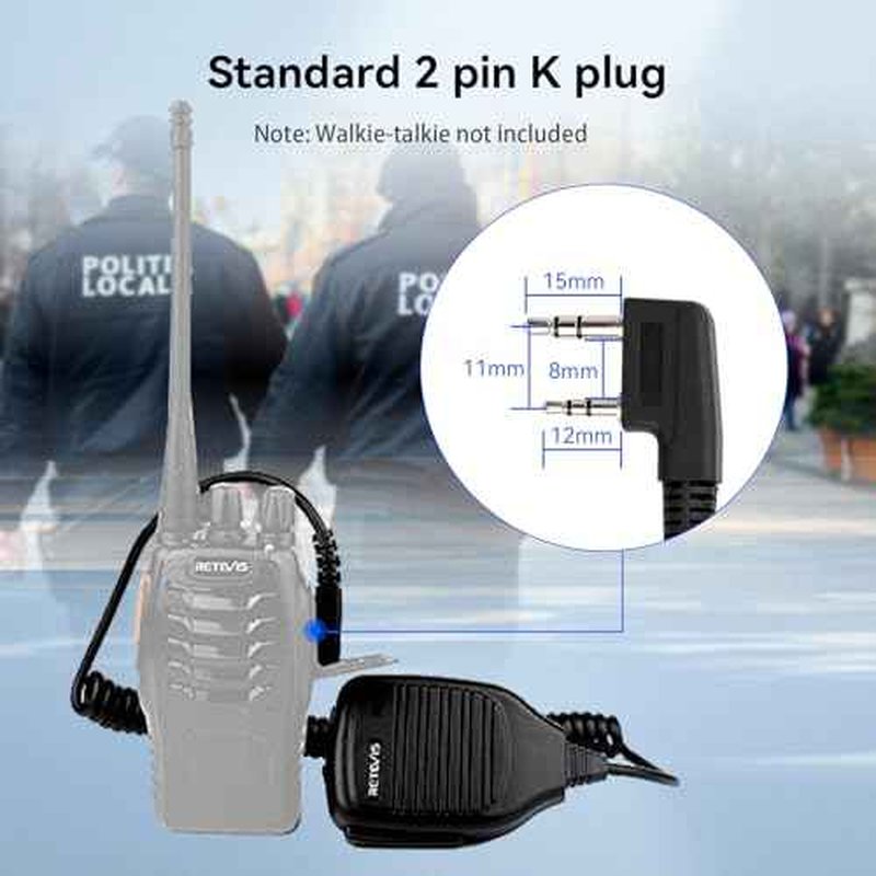 Retevis Walkie Talkie Microphone,Two Way Radio Shoulder Mic,Compatible with Retevis RT68 RT21 H-777 RT22 RT22S RT27 RT86 RT19 RT15 RB26 BAOFENG UV-5R 888S 5RM Kenwood Samcom pxton Radio(10 Pack)