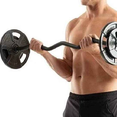 Chong Olympic Barbell 47INCH/4FT EZ Curl Weight Bar, 350lb Capacity Chrome Barbells for Gym Home Strength Training,Weightlifting,Power Lifting