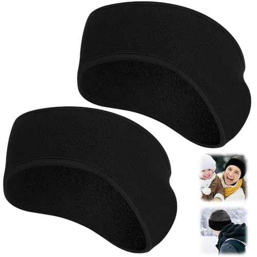 Ear Warmers Headband, Fleece Earmuffs Running Headband Winter Ear Covers Moisture Wicking Ski Sport Headband for Men & Women (19.2 inches, One Size, Cycling)