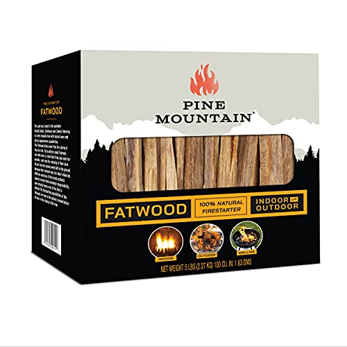 Pine Mountain StarterStikk 100% Natural Fatwood Firestarting Sticks, 5 Pound Natural Firestarting Wood Sticks for Campfire, Fireplace, Wood Stove, Fire Pit, Indoor and Outdoor Use