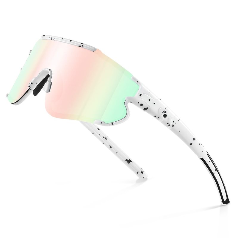 Fanshen Polarized Sports Sunglasses for Womens, Baseball Softball Sun Glasses for Youth Men Cycling, Running, Mountain Bike UV Protection (Pink)