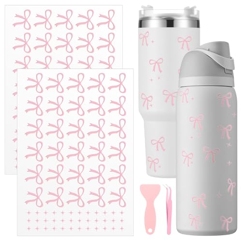 2 Pcs UV DTF Tumbler Wraps Transfer Stickers Tumbler Decals with Tweezers and Scraper Vinyl Stickers