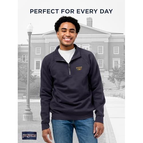 JanSport Unisex Adult NCAA Officially Licensed Rival Long Sleeve Stand-Up Collar Quarter Zip Sweatshirt