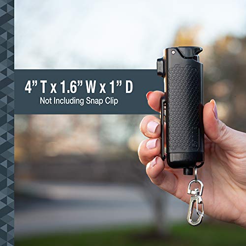 SABRE Safe Escape 3-In-1 Pepper Gel With Window Breaker Seat Belt Cutter, Maximum Strength Pepper Spray, Snap Clip Keychain for Easy Carry & Fast Access, Easy to Use Fast Flip Top Safety, 0.54 fl oz