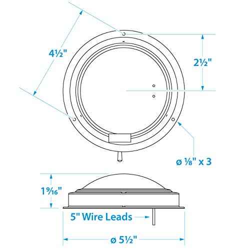 SEACHOICE LED Surface-Mount Dome Light, Bright White, Stainless Steel Flange, 4 in. Diameter