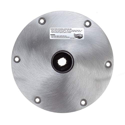 attwood SP-67904 Swivl-Eze Lock'N-Pin Aluminum 1.77 Series Snap-Lock 9-Inch Boat Seat Round Base Plate