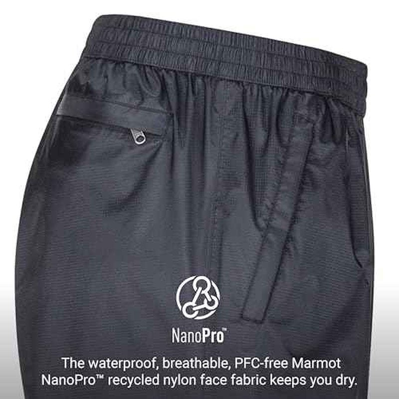 MARMOT Men's Precip Eco Rain Lightweight, Waterproof, Packable Hiking Pants Made with Recycled Materials
