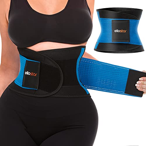 ellostar Women's Waist Trainer: Sweat Band for Belly Fat, Tummy Control, Back Support, Workout Shapewear, Weight Loss Aid Small, Black