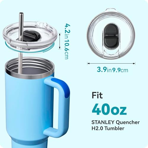 40oz Replacement Lid for Stanley Quencher, Stronghold Lid Spill Proof Splash Resistant Tumbler Lids for 40oz Stanley ONLY