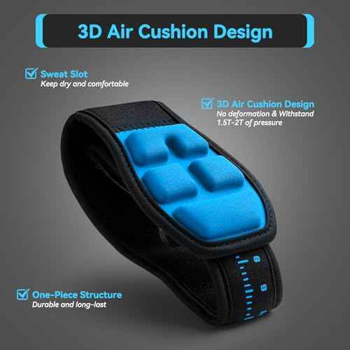 AGPTEK 3D Air Cushion Elbow Brace for Tendonitis and Tennis Elbow Pain Relief, Golfers Elbow Support Strap Counterforce Arm Band Epicondylitis Clasp with Compression Pad for Men & Women, 1 Pack
