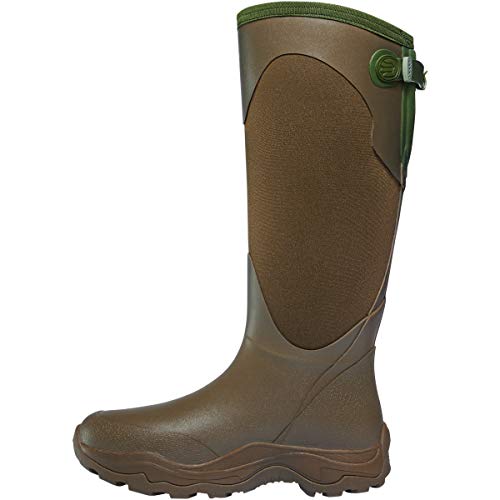 LaCrosse 15" Alpha Agility Snake Boots for Women Featuring Waterproof Rubber, Eva Soles, and Snake Guard Toe Protection, Brown/Green - 5 M