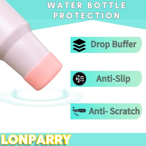 LONPARRY 2-Pack Boot for StanlyeTumbler 40 30 oz Bottom Sleeve Protector for Stanlye Cup Quencher H2.0 Stanlye IceFlow 30oz Silicone Sleeve for Stanlye Bottom Anti-Slip Bottom Sleeve Clear Peach Pink