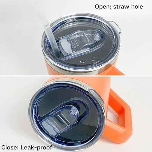 2 Pack 40 oz Replacement Lids Only Compatible with Silver Buffalo Stainless Steel Tumbler, Leak-Proof Splash Resistant Tumbler Top Replacement Reusable Tumbler Cover
