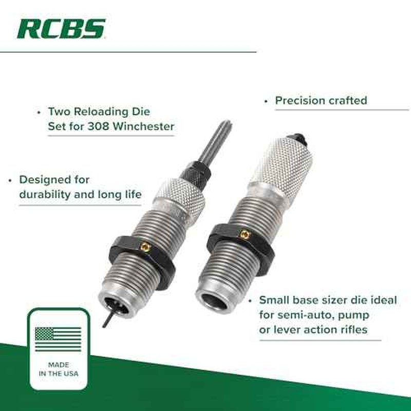 RCBS Small Base Sizer .308 Win, Small Base Sizing Die for .308 Winchester Semi-Auto Rifles