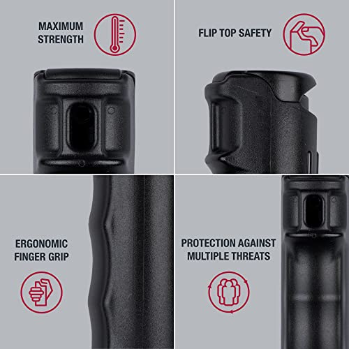 SABRE Crossfire Pepper Gel for Self Defense, Deploys At Any Angle, Maximizes Target Acquisition Against Threats, Easy Carry Belt Clip, Safety Flip Top, Max Police Strength OC Pepper Spray, 1.5 fl oz