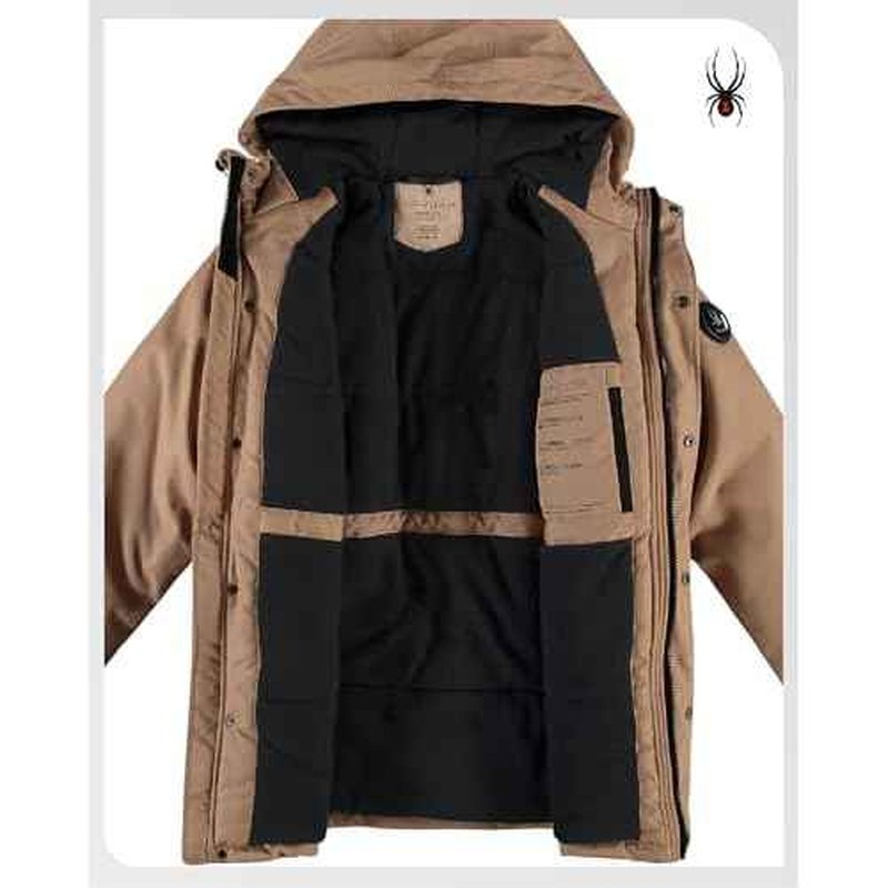Spyder Mens Winter Coats - Polar Fleece Jacket Parka Down Winter Coat Wind Resistant Waterproof Hooded Jackets for Men