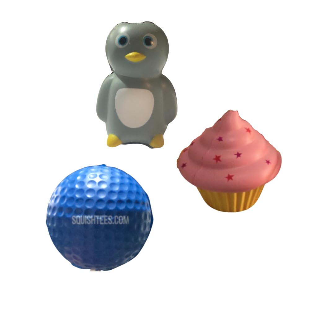 Squishtees Golf tee Variety Pack- Penguin, Polar Bear and Cupcake Foam Golf tees That Have Insertion for Traditional Golf tees. Used While Playing and Practicing Golf. Make Golf Fun!