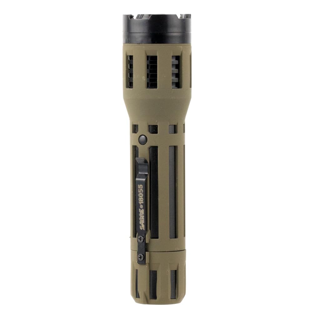 SABRE Stun Gun with LED Flashlight, Powerful Pain Inducing 1.820 µC Charge, 120 Lumens, Rechargeable Battery, Safety Switch, Includes Wrist Strap and Belt Holder