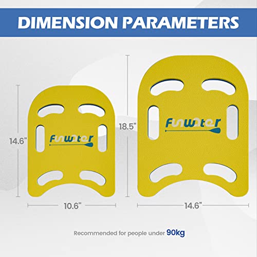 FunWater Swim Kickboard, 14" Swim Training kickboard with Non-Slip Edges and 6 Integrated Hole Handles, Lightweight EVA Board, Suitable for Adult and Children's Swim Lessons