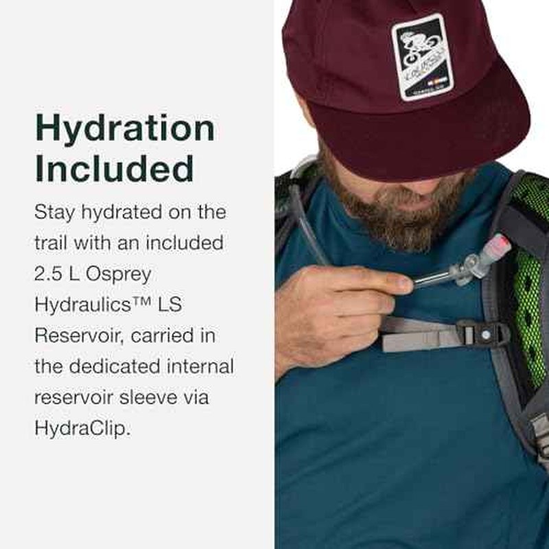Osprey Sportlite 20L Lightweight Hiking Backpack with Hydraulics Reservoir for Men and Women, Pine Leaf Green