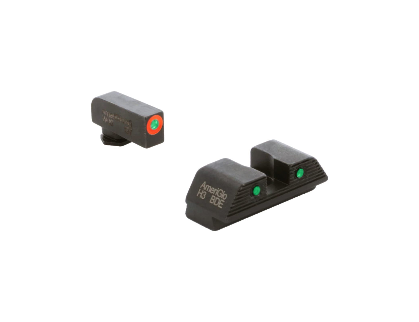 AMERIGLO Trooper Series - Three-Dot Green Tritium Design Walther Set Front Outline Orange Fits PDP Models