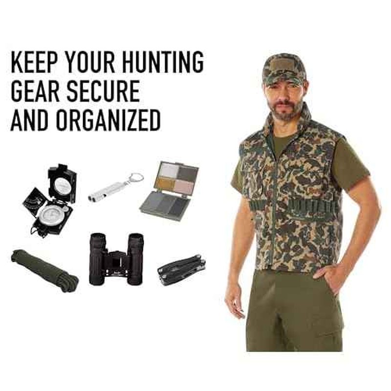 Rothco X Bear Archery Fred Bear Camo Ranger Vest ? Tactical Vest with 10 Utility Pockets - X-Large