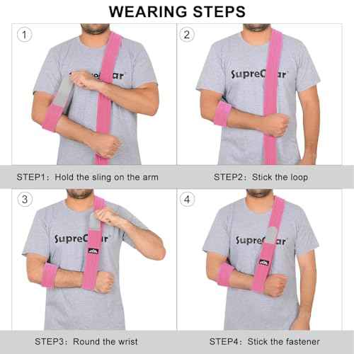 supregear Arm Sling, Adjustable Arm Support Strap, Lightweight Shoulder Immobilizer for Injured Elbow, Broken Collarbone, Torn Rotator Cuff, Dislocation or AC Separation, Left Right, Men Women