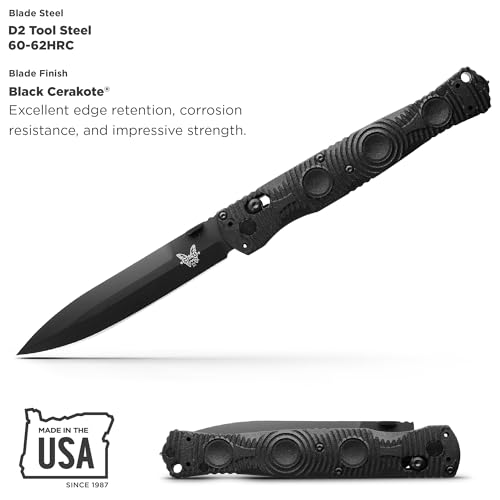 Benchmade - SOCP 391BK Tacticle Knife with Graphite Black CF Elite Handle (391BK)