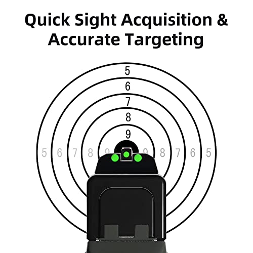 TRSAIM No-Tritium Fiber Optic Red/Green Sights for Pistol Taurus G2C, PT111, G3, TX22, G2, 709, G2S, PT140, 740, Taurus G2C Accessories Sights Set (Green Dot)