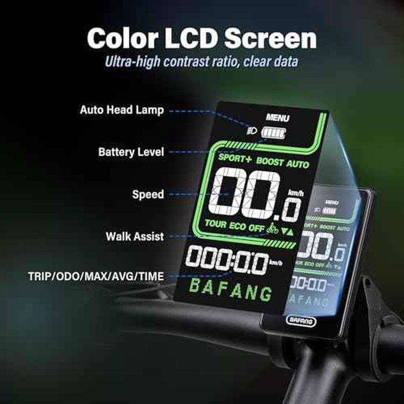 BAFANG 5 Pin Male Ebike Display for Bafang CAN Protocol Motors, Ebike Speedometer Bike Computer with 0-5 PAS, C020 (M620, M600, M560, M510, M420 mid Drive Motors), 36V-48V
