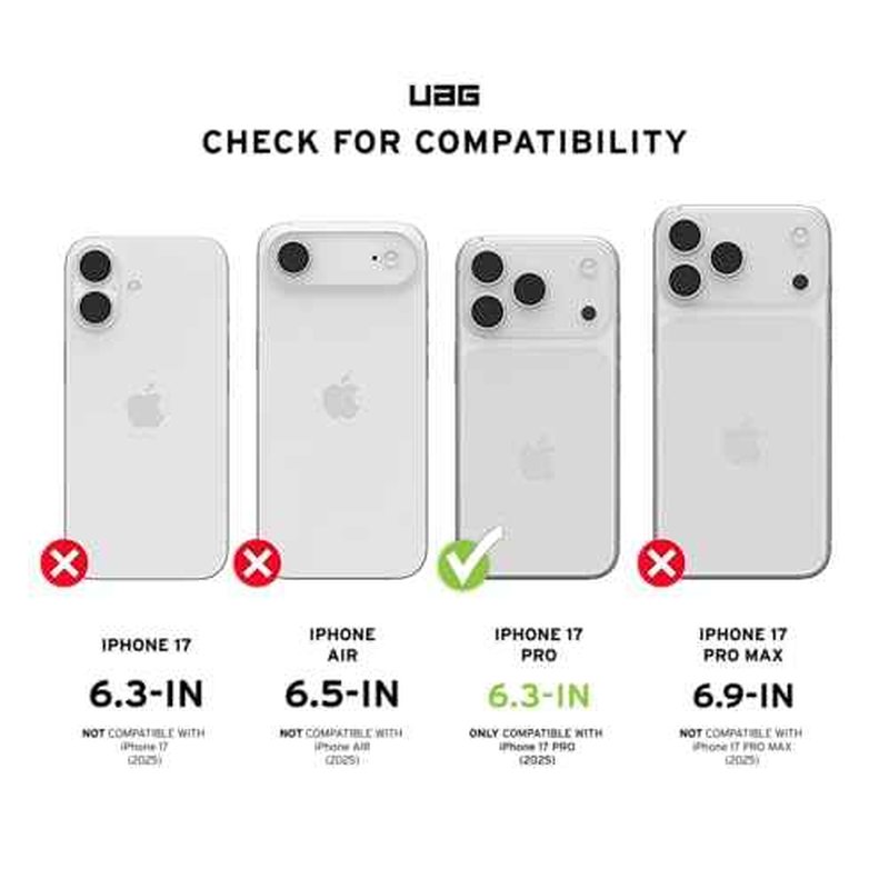 URBAN ARMOR GEAR UAG Designed for iPhone 17 Pro Case Plyo - Compatible with MagSafe Transparent Military Grade Protective Cover, Ice/Rose Gold