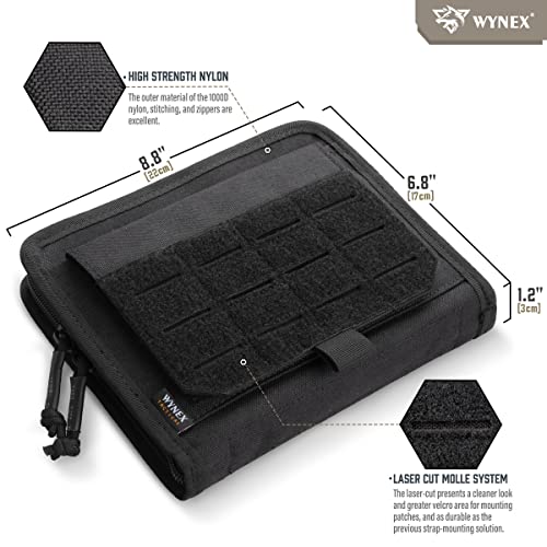 WYNEX Tactical Folding Admin Pouch, Molle Tool Bag of Laser-Cut Design, Utility Organizer EDC Medical Bag Modular Pouches Tactical Attachment Waist Pouch Include U.S Patch