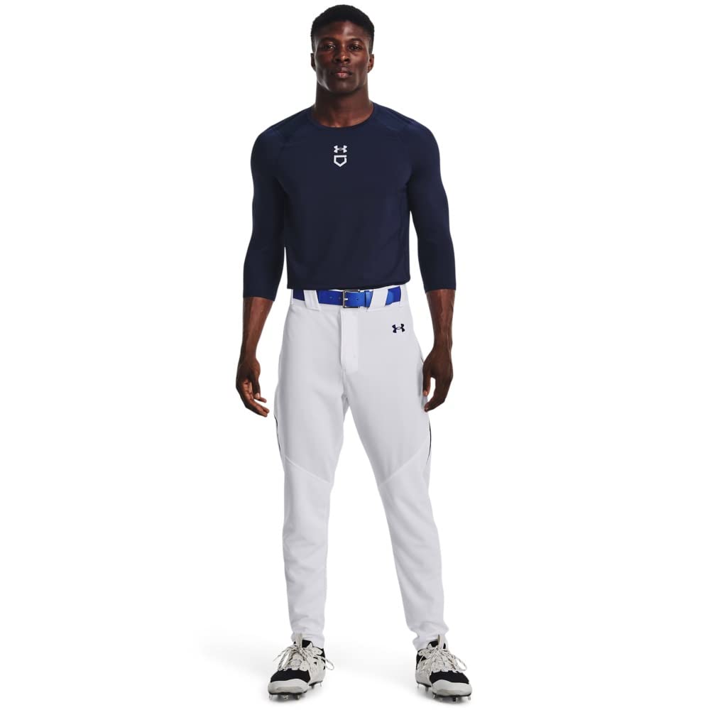 Under Armour Men's Utility Baseball Straight Leg Pant Pipe 22, (102) White/Midnight Navy/Midnight Navy, Small