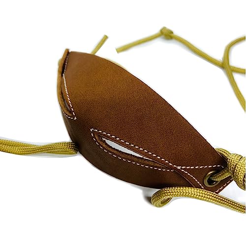 Parallel Halo Leather Shepherd Sling Handmade Paracord Shepherd Tennis Ball Thrower (brown)