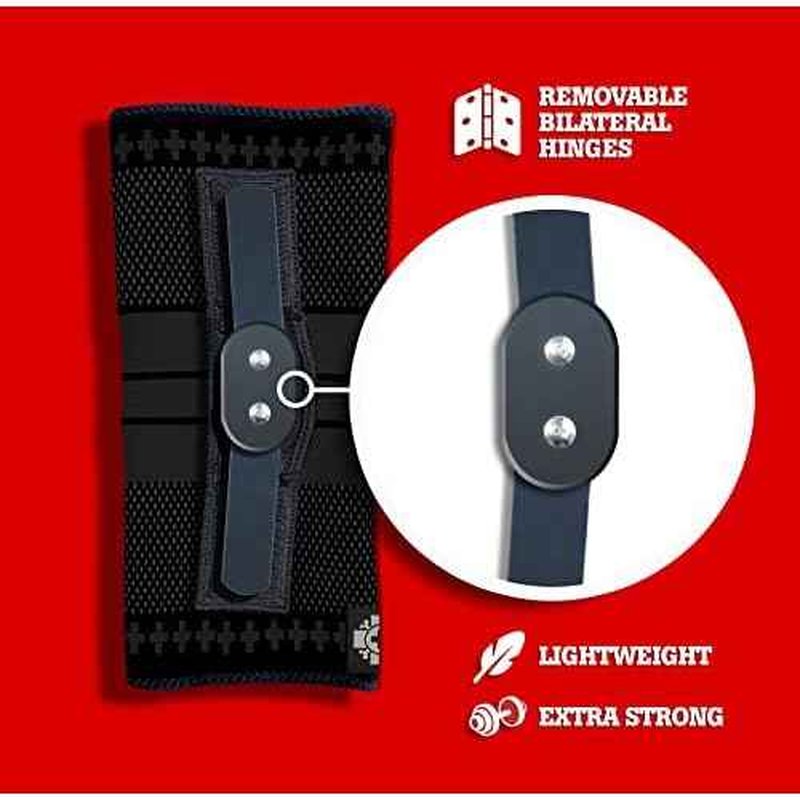 Old Bones Therapy Knee Brace with Hinges | Knitted Compression Knee Sleeve with Hinges | Perfect for Sports, Stability and Protection (Large, Black - 1 Pack)