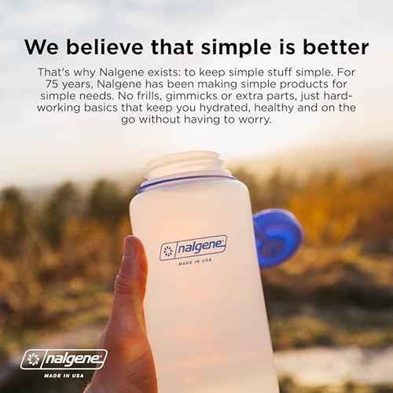Nalgene Water Bottle - Lightweight Sustain Tritan BPA-Free Shatterproof Bottle for Backpacking, Hiking, Gym, 16 OZ, Wide Mouth, Periwinkle