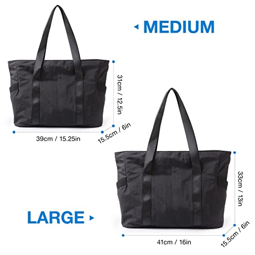 BAGSMART Tote Bag for Women with Zipper, Gym Tote with Compartments, Laptop Work Tote Nurse Dance Yoga Bag for Sport, Travel