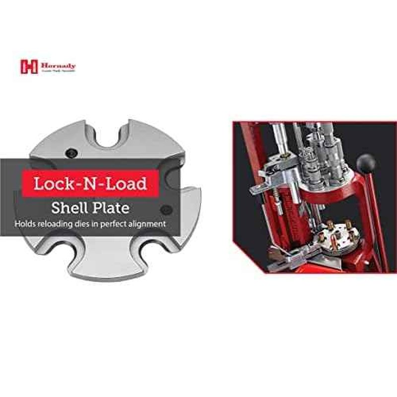 Hornady Lock N Load Shell Plate, #57, 392657 - for Reliable Caliber Changes on Your Lock-N-Load Press - Each Plate Works with Multiple Calibers - Easy Case Insertion