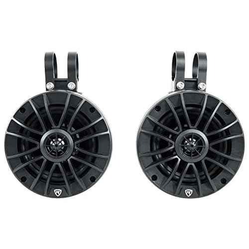 Rockville UT525B 5.25" Marine UTV/ATV Rollbar Wakeboard Tower Speakers, 280W Peak/70W RMS, IPX6 Waterproof, Swivel Mount, for Off-Road and Boat Use