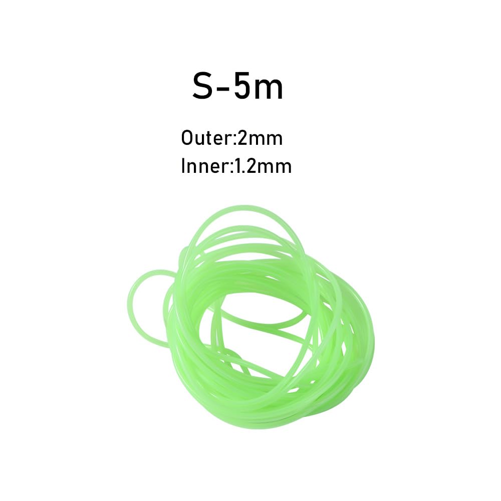 5M Green Soft Silicone Fishing Night Luminous Tube Fluorescent Deep Sea Boat Fishing Glow Rig Hook Line Accessories(S)