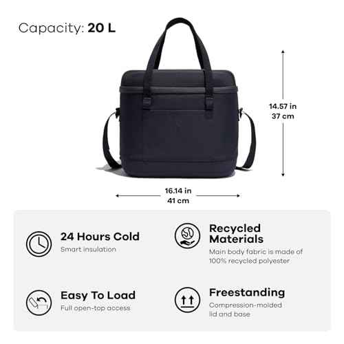 Hydro Flask Cooler Bag for Beach, Beverages and Travel - Insulated Soft Lunch Bag - 20 L Capacity in Black