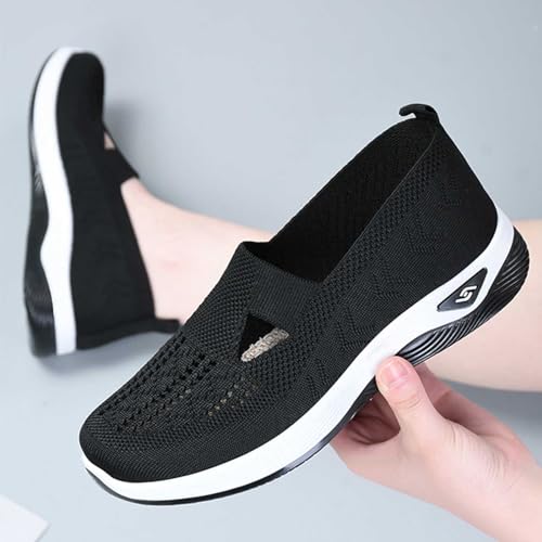 Generic Womens White Sneakers Women's Slip on Sneakers Shoes Woven Orthopedic Breathable Soft Shoes Walking Diabetic Foam Shoes Hands Free Slip in V-667 Gray 5.5