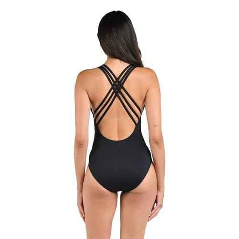 La Blanca womens Island Goddess Multi-strap Cross Back One Piece Swimsuit