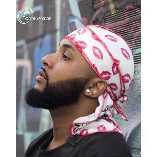 ForceWave Durag for Men Designer for Waves Silky Durag Du rag with Designed Pattern
