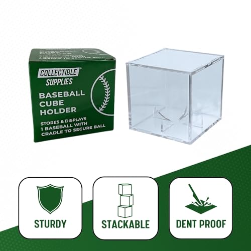 Collectible Supplies Baseball Display Case | Acrylic Baseball Cube | Clear Viewing Display Case to Protect Your Collection | Protection & Elegant Design Cube Storage (1 Cube)