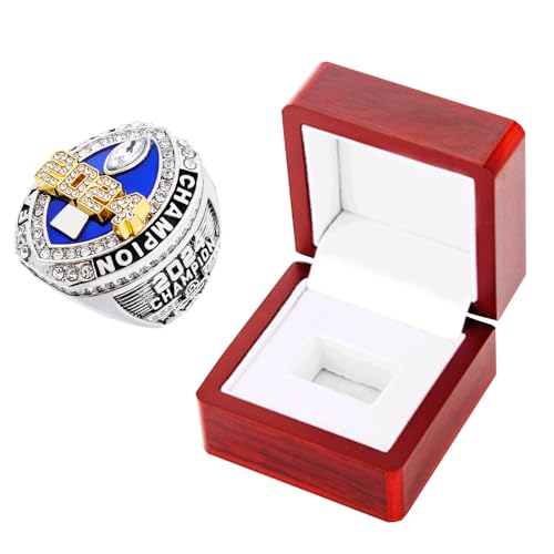 guancrown Fantasy Football Championship 2024 Ring Award Prize Sports Winner FFL Champion Ring (size 8, ring with box)