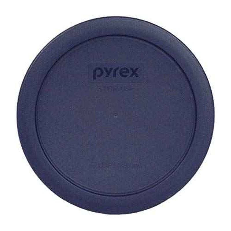 Pyrex (1) 7402-PC 6/7-Cup Red, (2) 7210-PC 3-Cup Light Green, (1) 7201-PC 4-Cup Blue, and (2) 7200-PC 2-Cup Orange Food Storage Lids - Made in USA